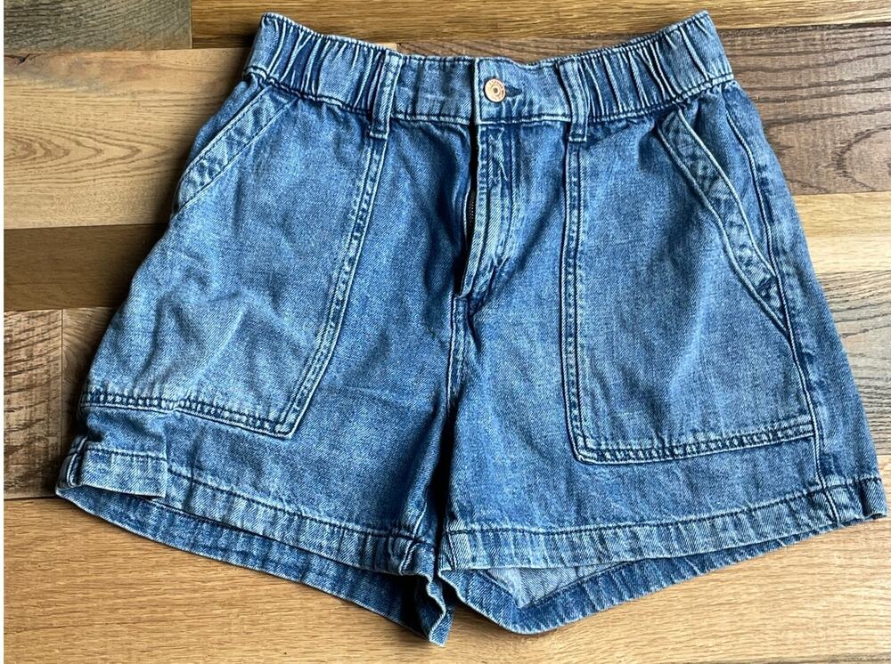 Gap Denim Easy Utility Shorts Women's S Dark Wash High Rise Carpenter